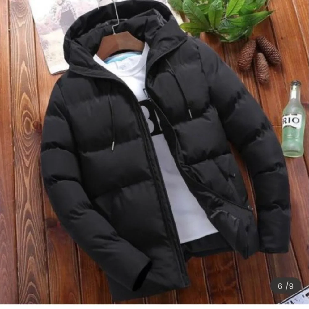 Men Casual Fashion Solid Color Hooded
Slim Padded Jacket - Picture 4 of 4